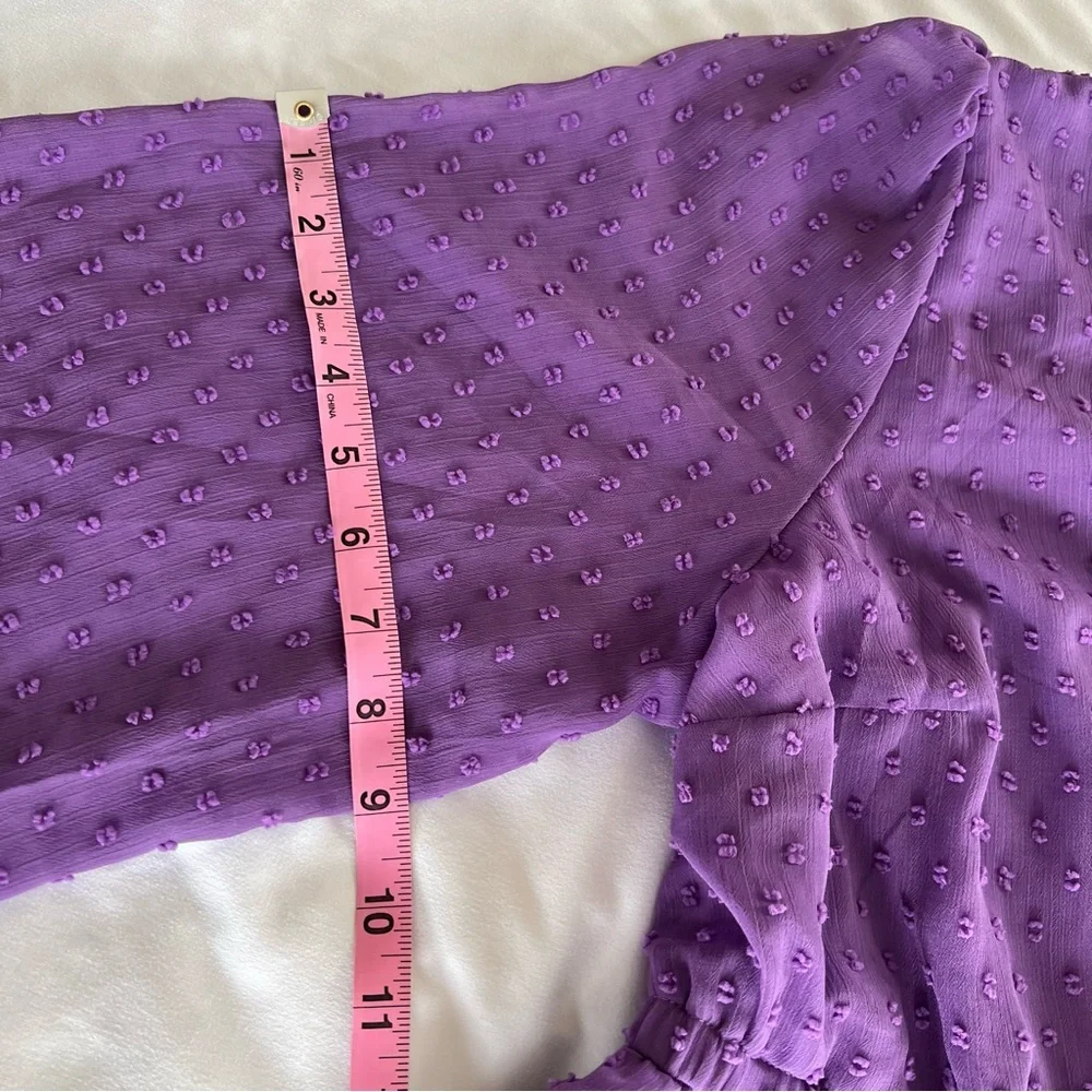 Torrid Purple Tea Length Clip Dot Open Back A-Line Dress Size 1 - Picture 12 of 17
